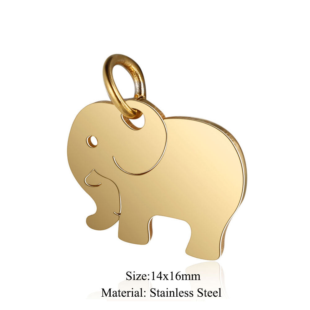 5 pcs/titanium steel pendant LOVE pentagram elephant cat