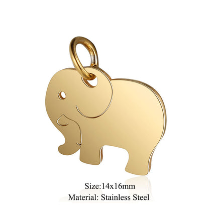 5 pcs/titanium steel pendant LOVE pentagram elephant cat