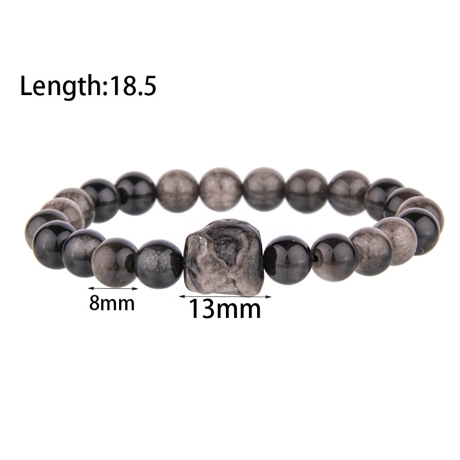 Pulseira Leão Cristal Prata Diamante 