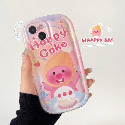 Apple 15 Pro Soap Pink Beaver iPhone 13/11 Cute Cartoon