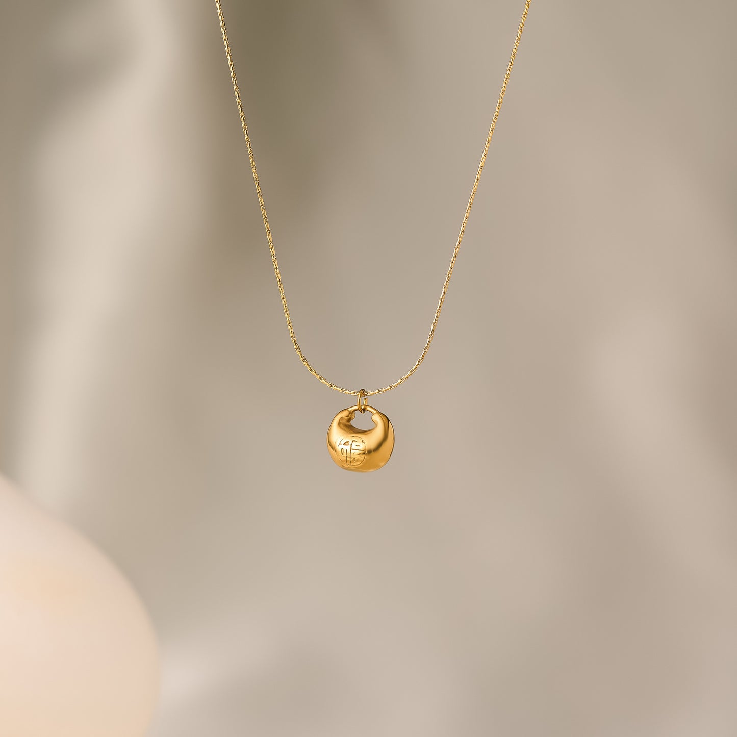 18K Gold Lucky Bag Necklace