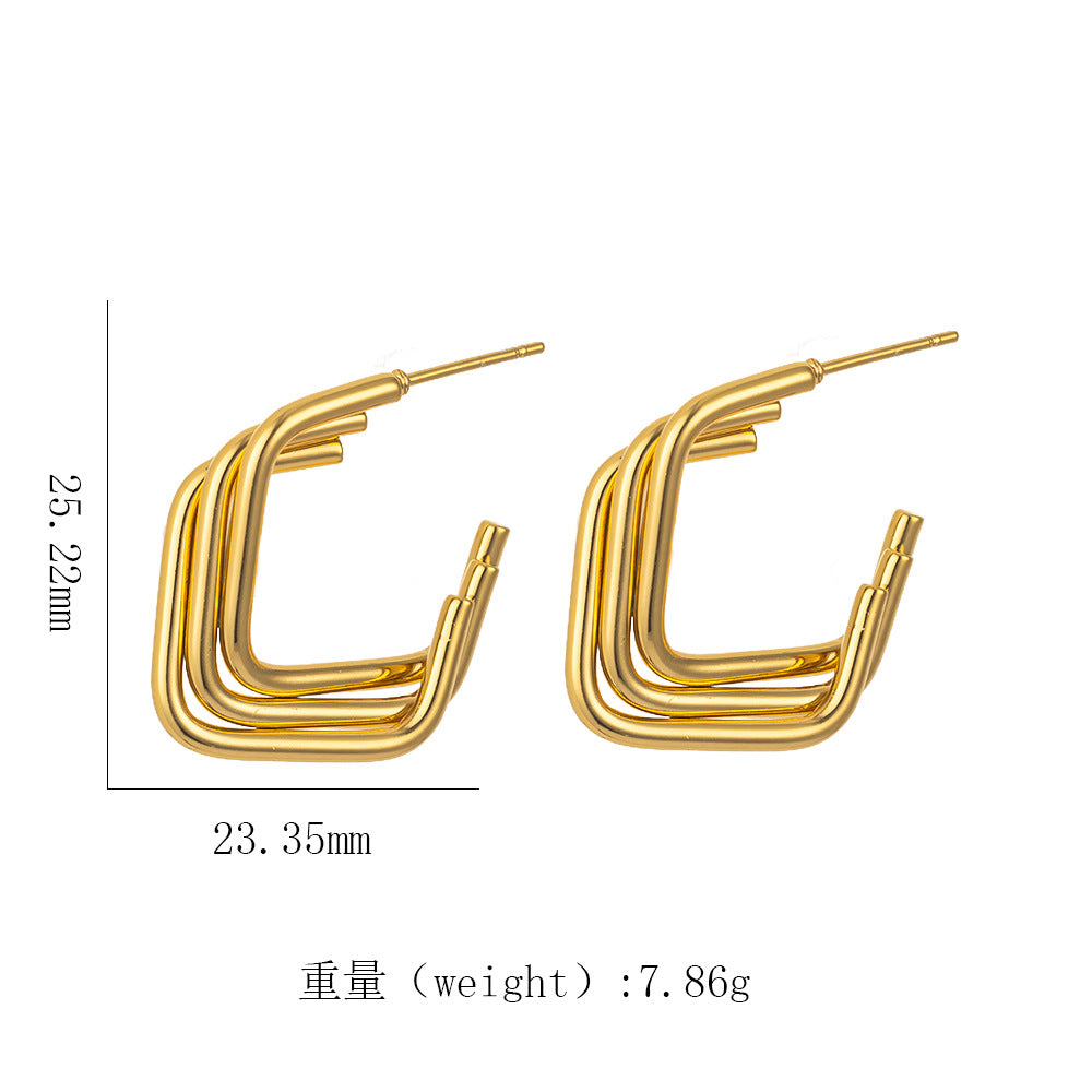 Women's 18K Gold Titanium Steel Geometric Hollow Spiral Bracelet