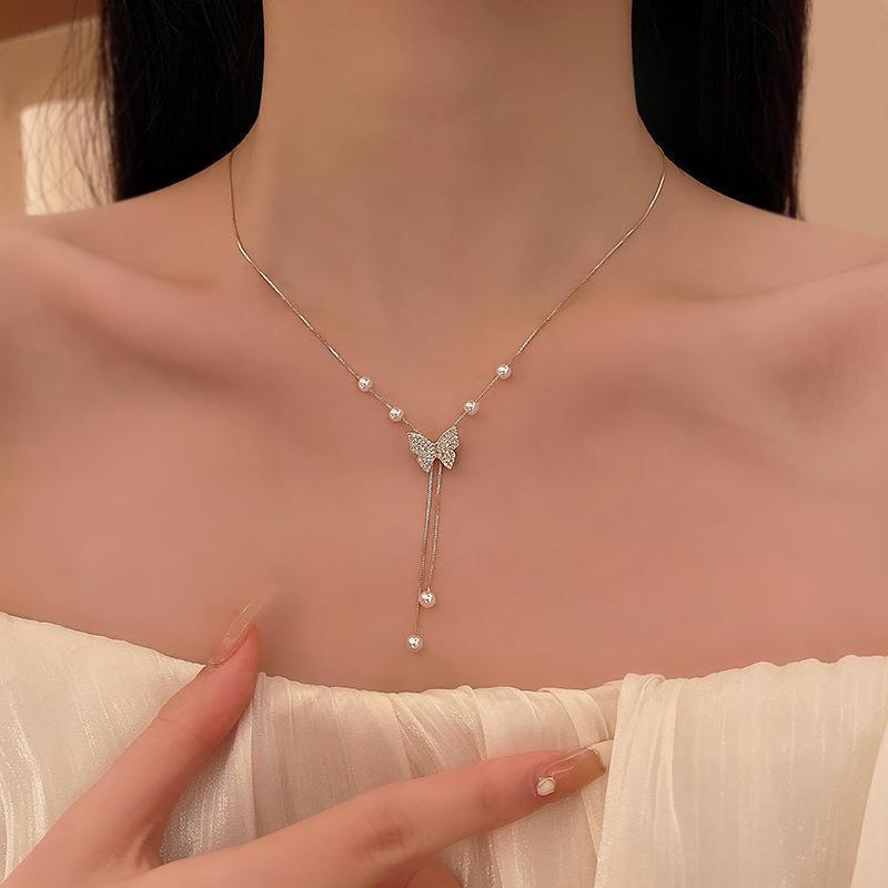 Imitation Pearl Collarbone Chain