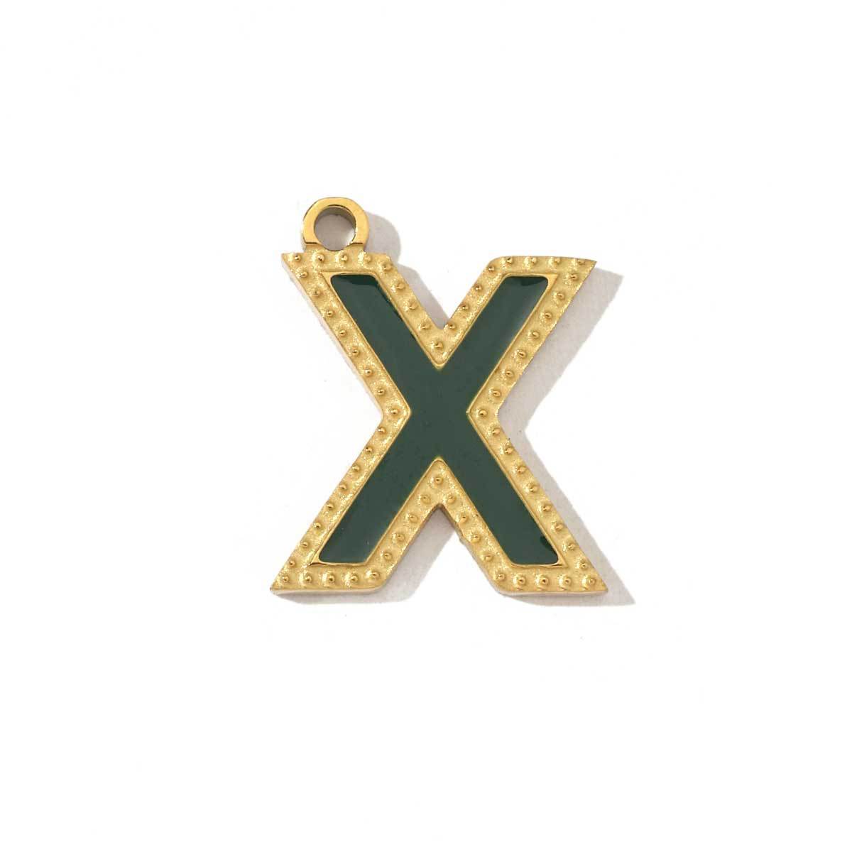 Colorful letter titanium steel necklace pendant