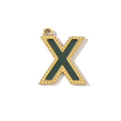 Colorful letter titanium steel necklace pendant