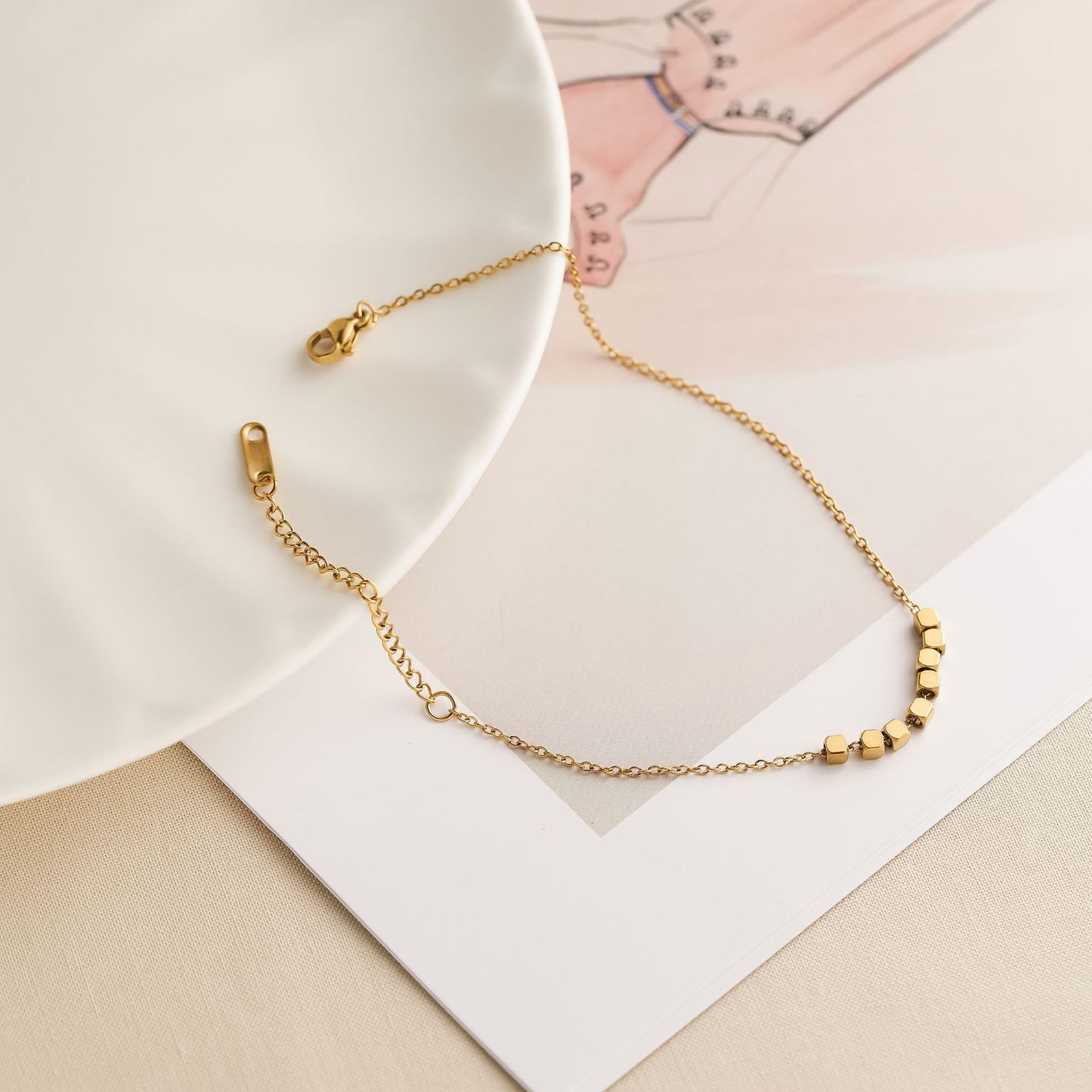 Titanium Steel 18K Gold Ankle Chain