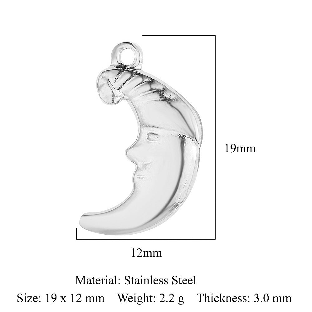 5 pcs/pack leaf wing bow stainless steel pendant