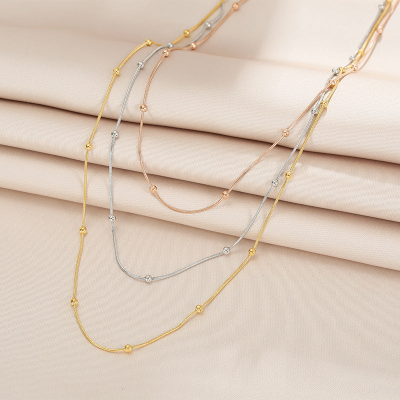 Korean Doudou Titanium Steel Collarbone Necklace