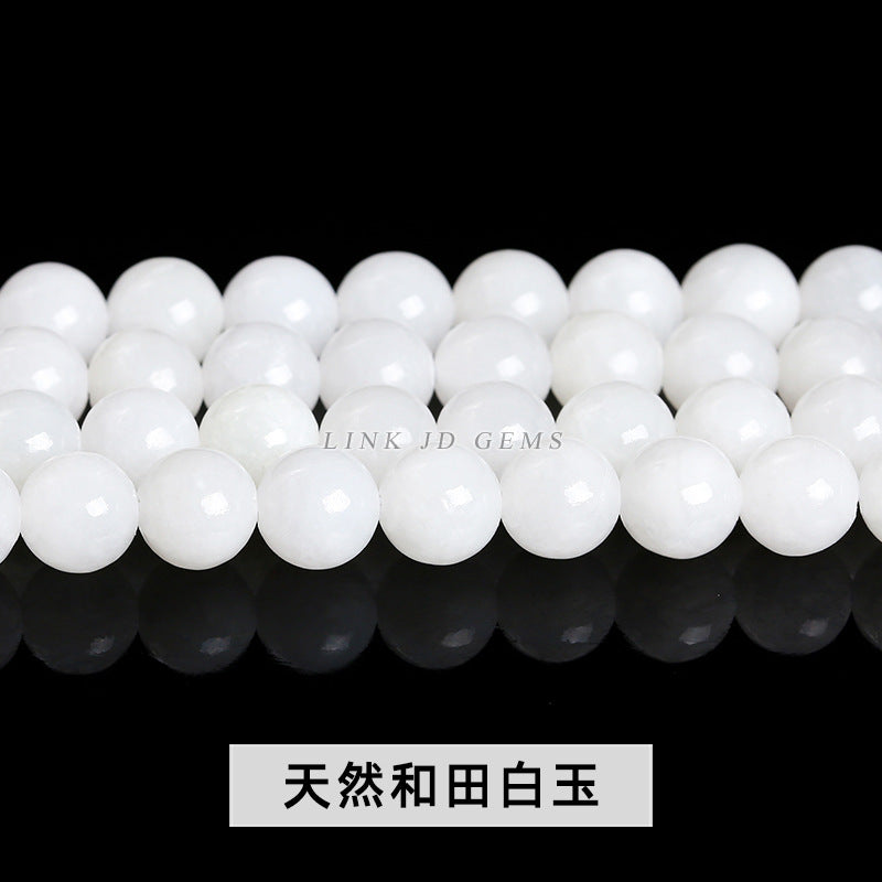 Hetian white jade loose bead jewelry accessories