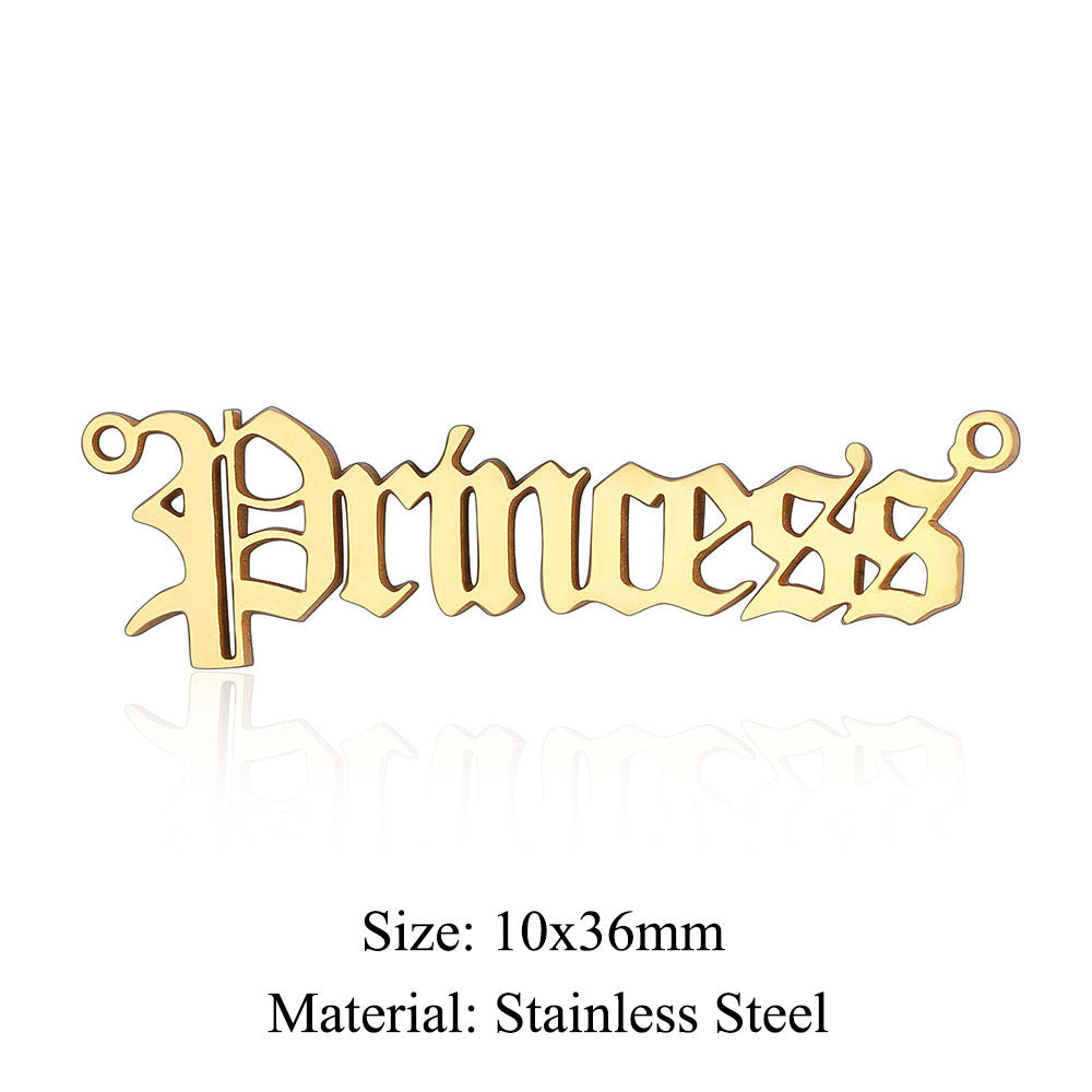 5 pcs/bag English alphabet titanium steel pendant