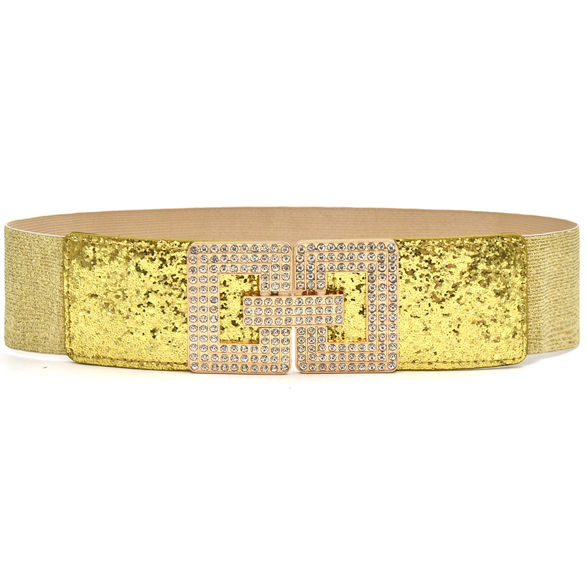 Full diamond elastic wide belt