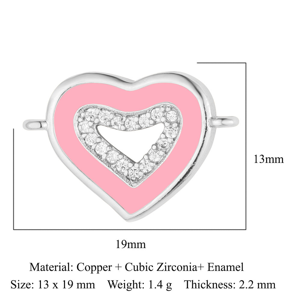 Bead butterfly copper zircon double hole accessories family pendant