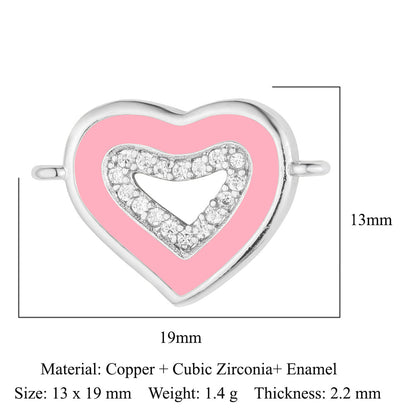 Bead butterfly copper zircon double hole accessories family pendant