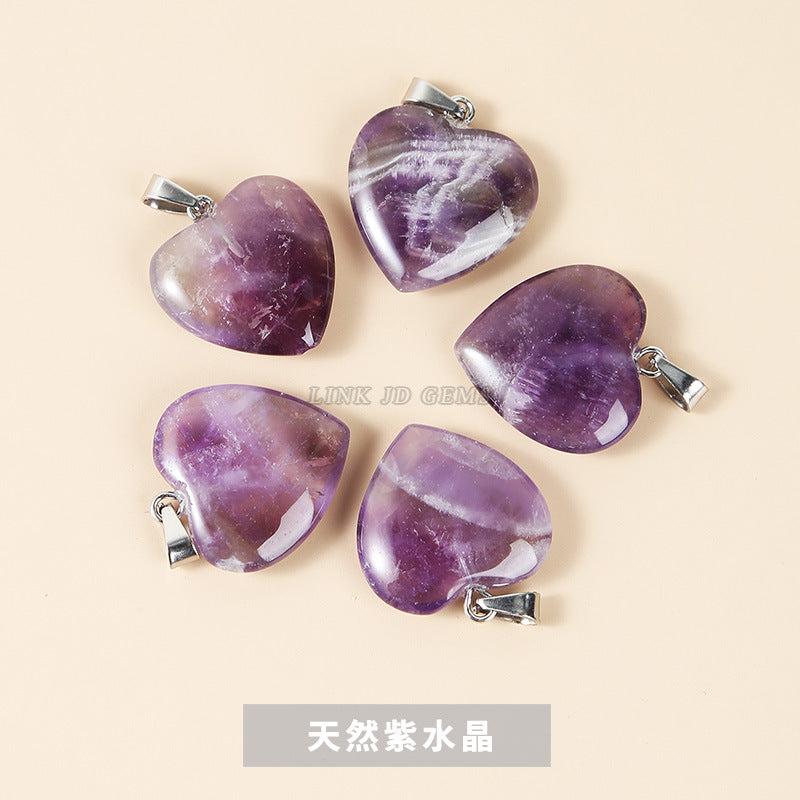 2Cm natural agate love heart pendant.