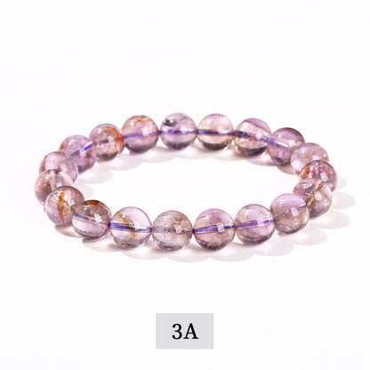 Brazilian Natural Ice Transparent Amethyst Single Ring Bracelet