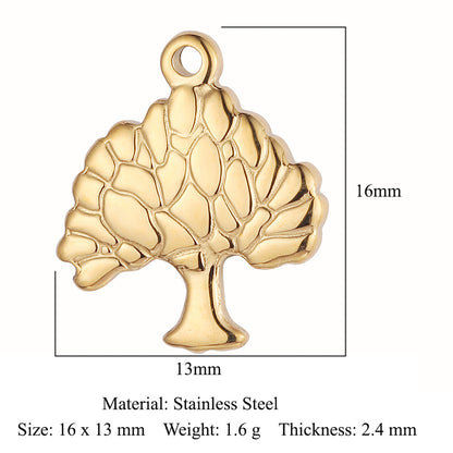 Colgante de acero inoxidable con forma de rosa del árbol de la vida 