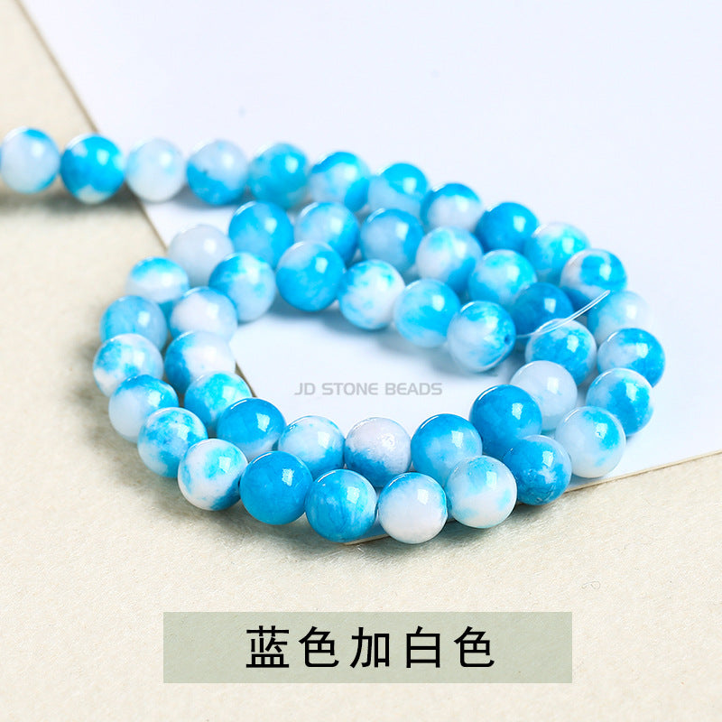 Colored Persian jade loose beads chalcedony round beads