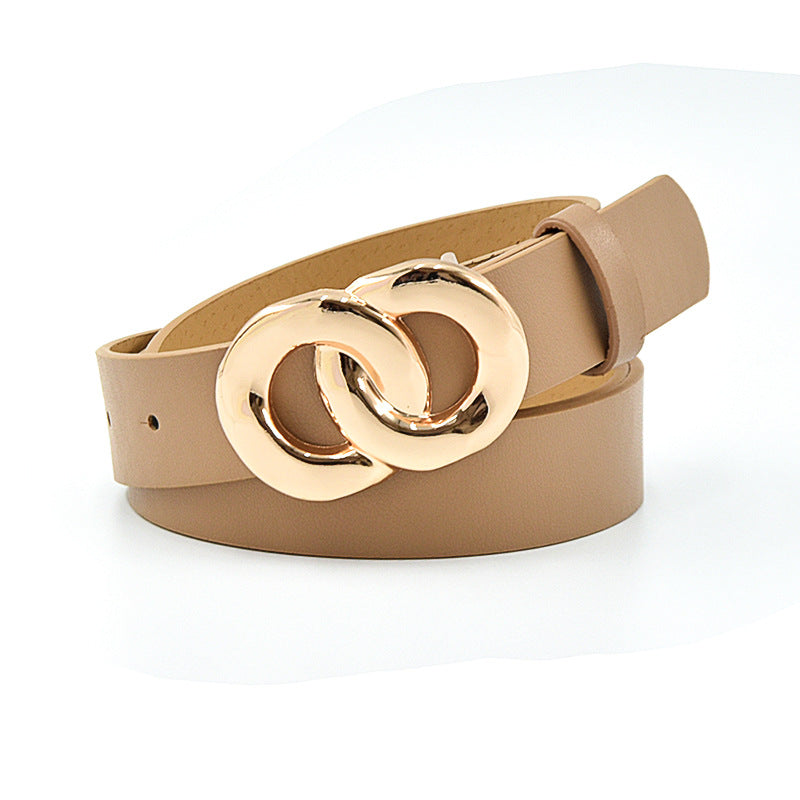 Button Belt Women's Jeans Versatile