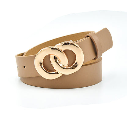 Button Belt Women's Jeans Versatile