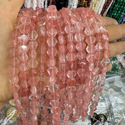 8*8MM 25pcs/string natural crystal hexagon