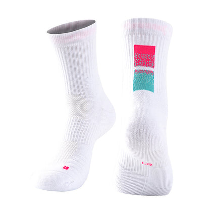 Adult Mid-Calf Basketball Socks Gradient Color Thickened