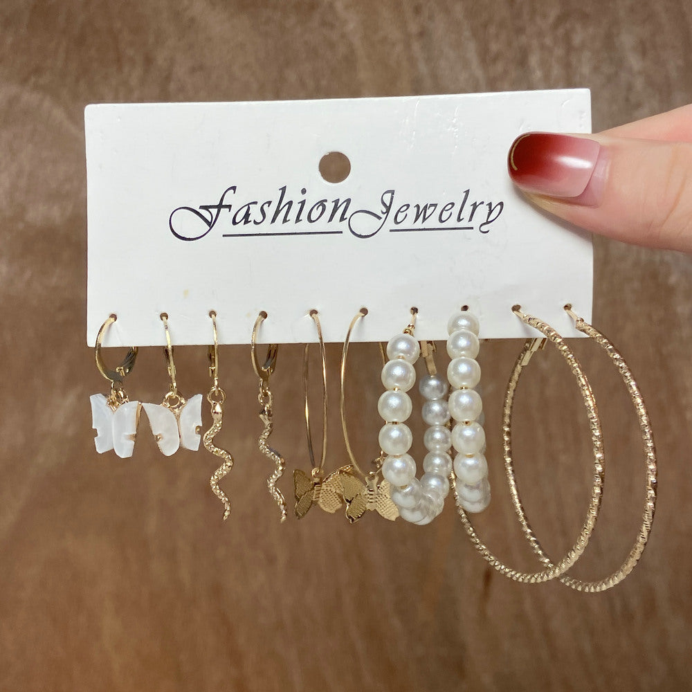 5-Pair Acrylic Butterfly & Snake Earring Set