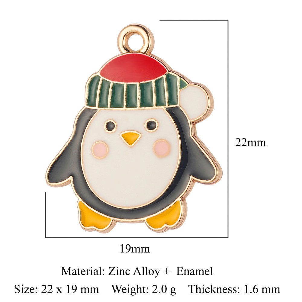 5 pcs/pack, snowman elk smiley face alloy pendant.