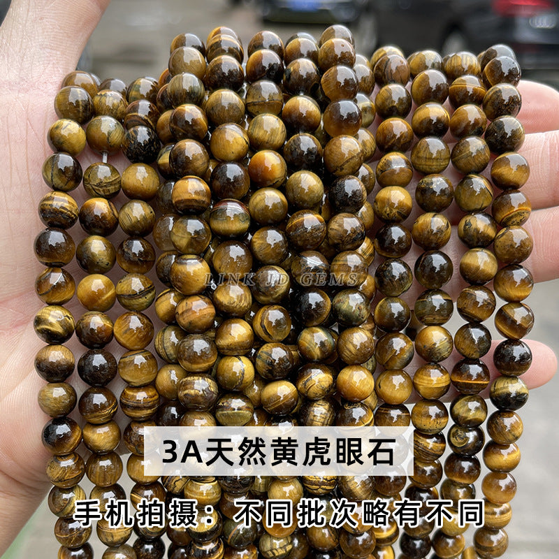 Grade A natural yellow tiger's eye stone loose beads