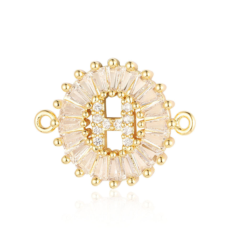 fashion 26 English letters copper zircon pendant