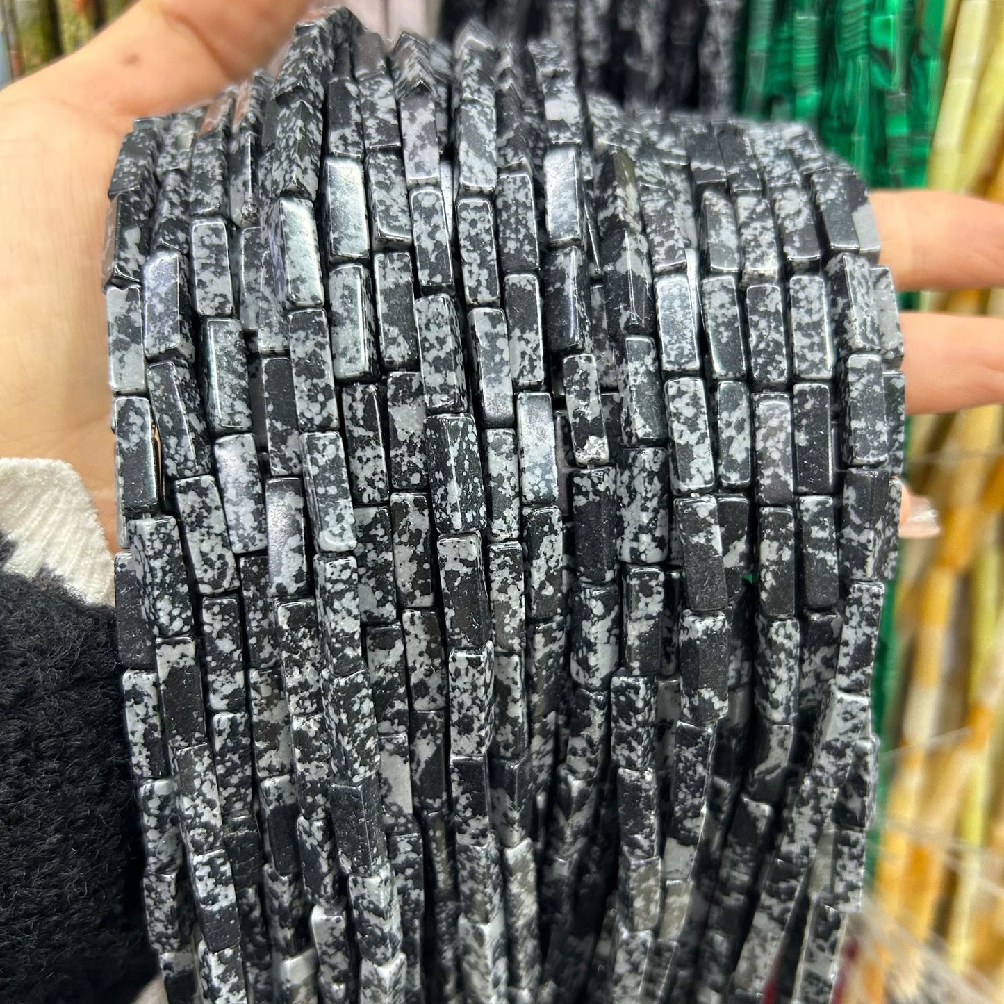 4*13mm long crystal agate cube special shaped beads