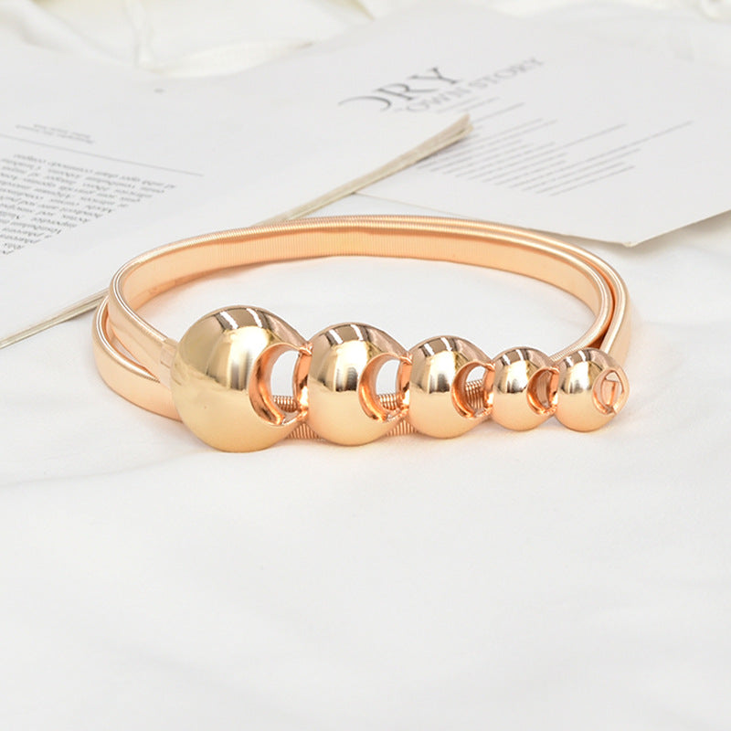 fashion Metal round buckle belt