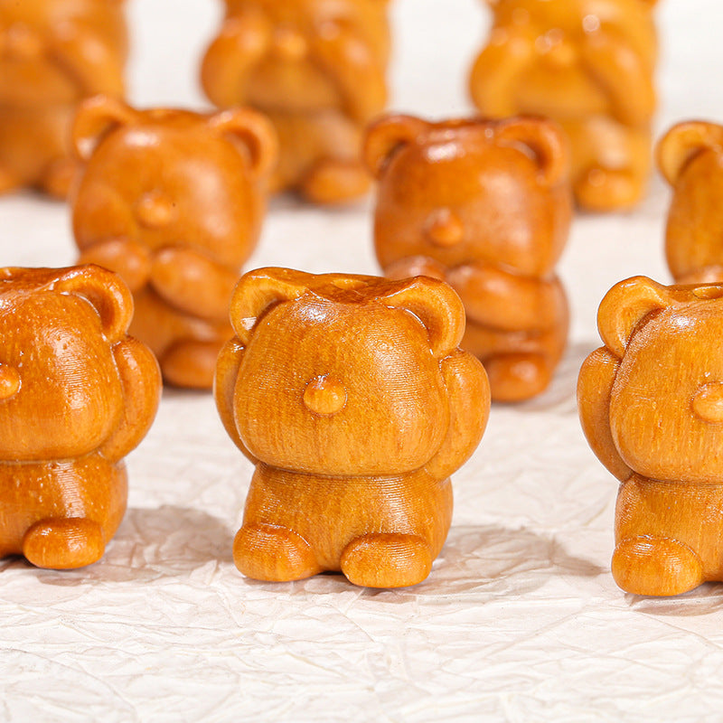 Barbie sandalwood pet bear wooden pendant