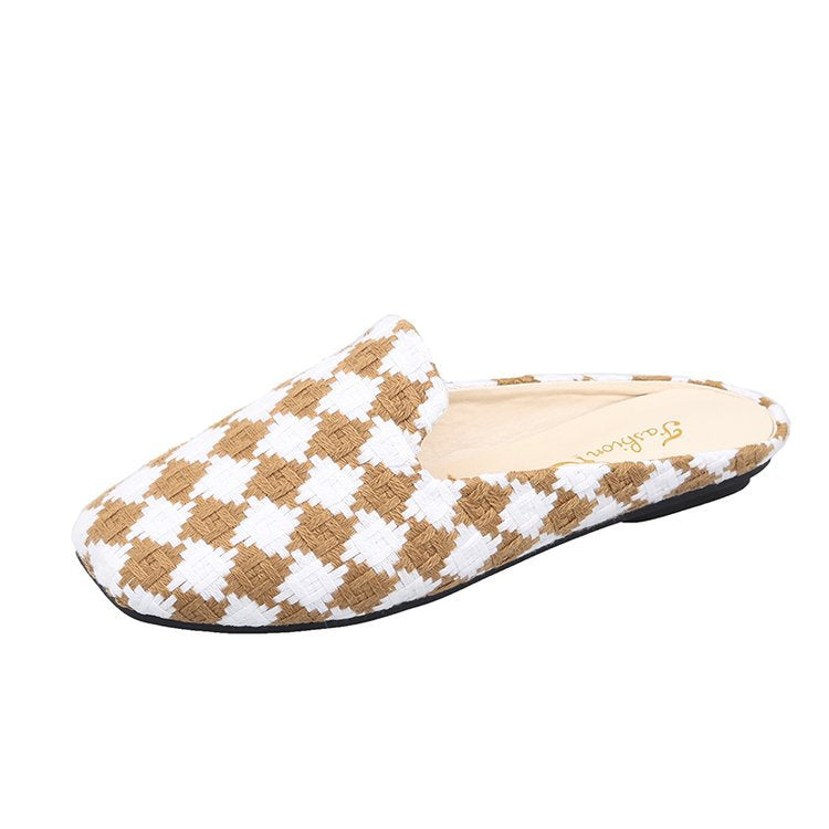 Flying woven half slippers