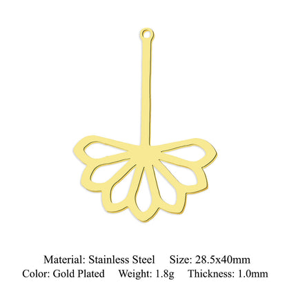 5 pcs/bag leaf maple leaf titanium steel pendant