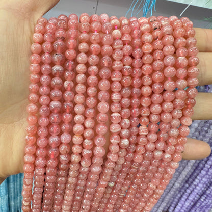 6-12mm5A Natural Argentine Rhodonite Loose Beads