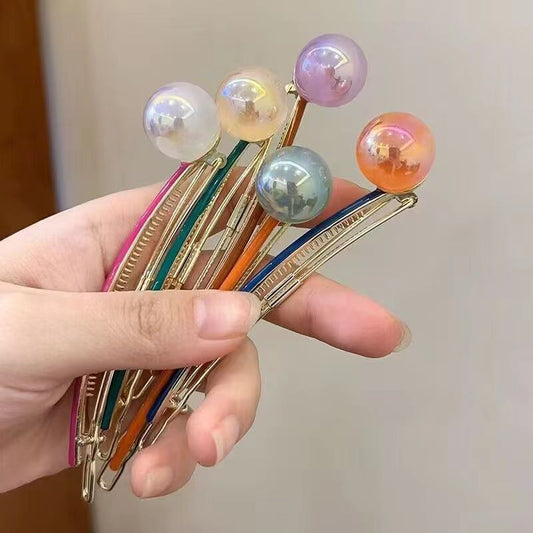 Round ball one-word clip lollipop hairpin