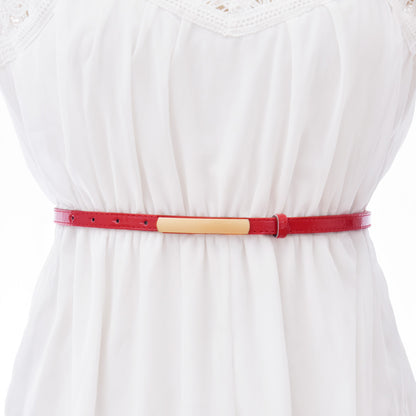 Elastic waist bright red belt