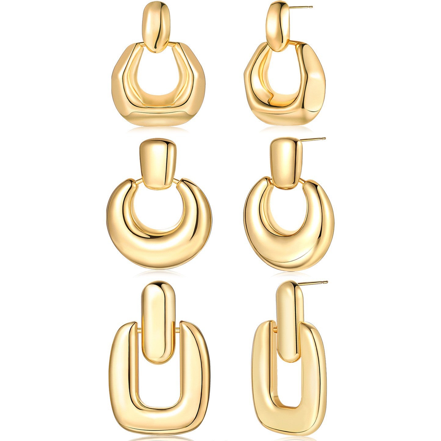 Geometric Earrings Set (3-Piece)