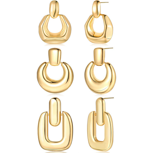 Geometric Earrings Set (3-Piece)