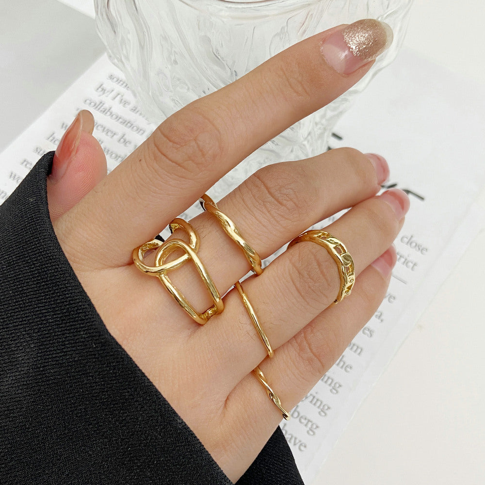 Twist Metal Open Ring Set