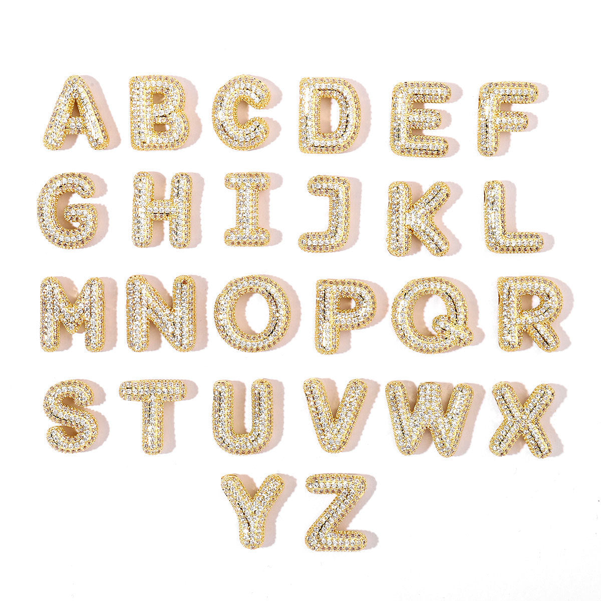 fashion A-Z Copper Zircon Letter Necklace Pendant