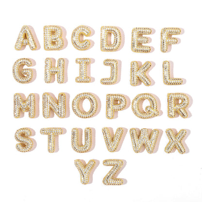 fashion A-Z Copper Zircon Letter Necklace Pendant