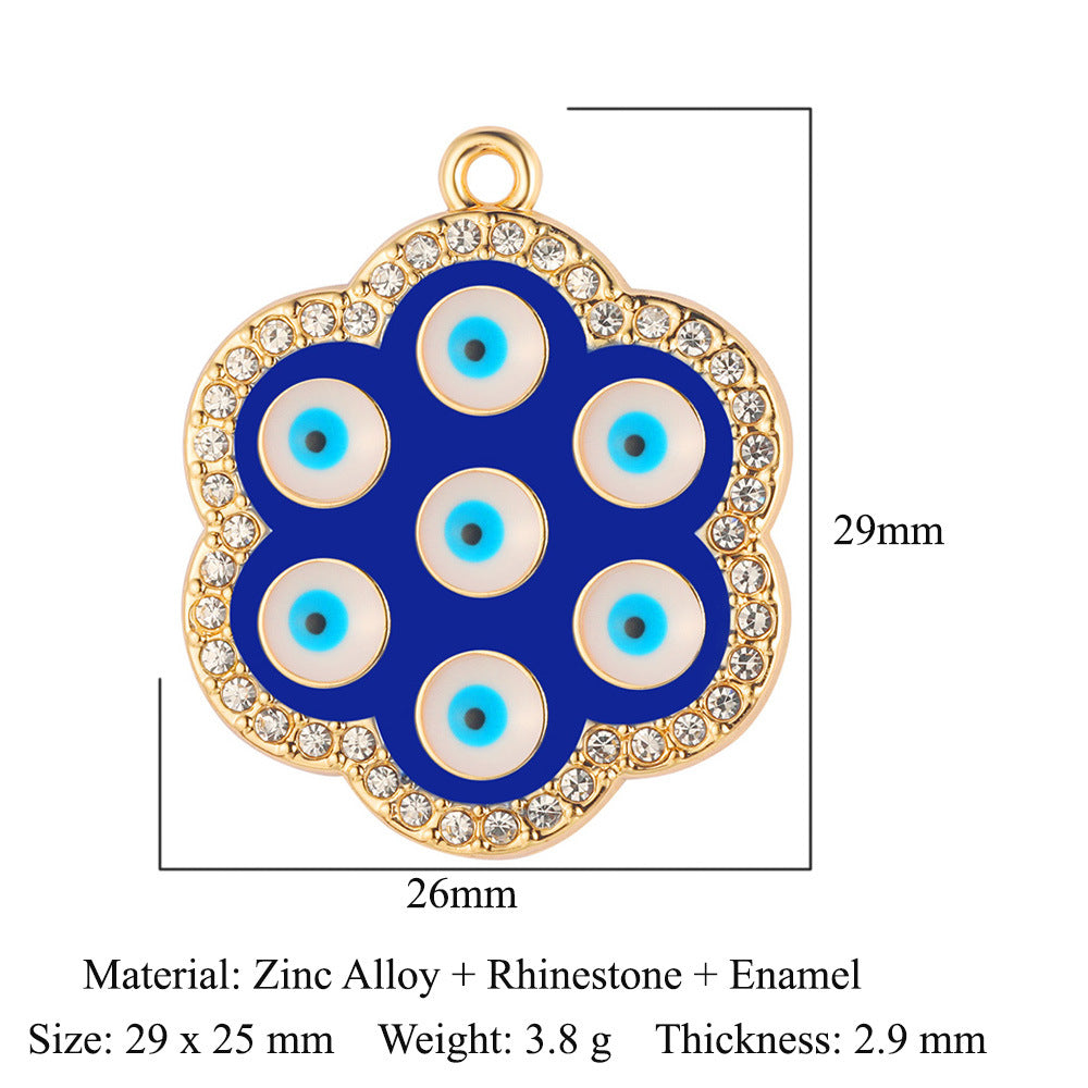 5 pcs/pack, dripping eyes, hang tags, alloy necklaces, pendants.