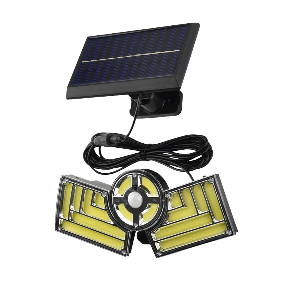 Solar three-head split street light household waterproof wall lamp