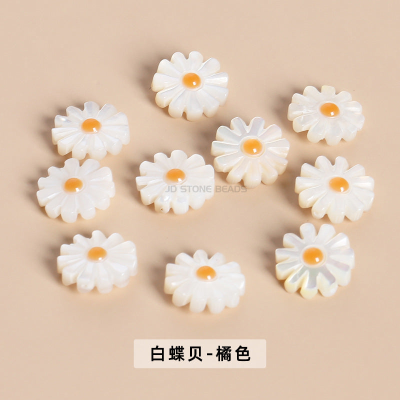 12Mm multi-colored shell small daisy loose beads