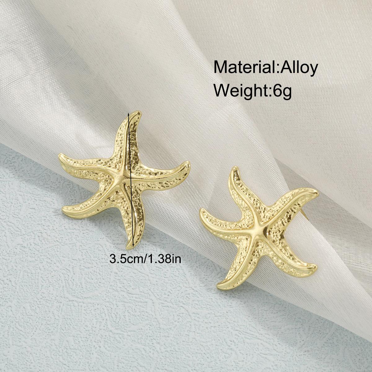 Starfish & Leaf Stud Earrings