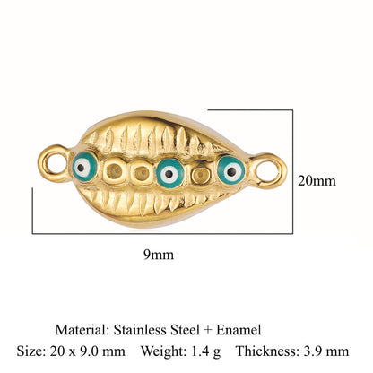 Colgante de acero de titanio con forma de tótem facial, accesorios de acero inoxidable con doble orificio 