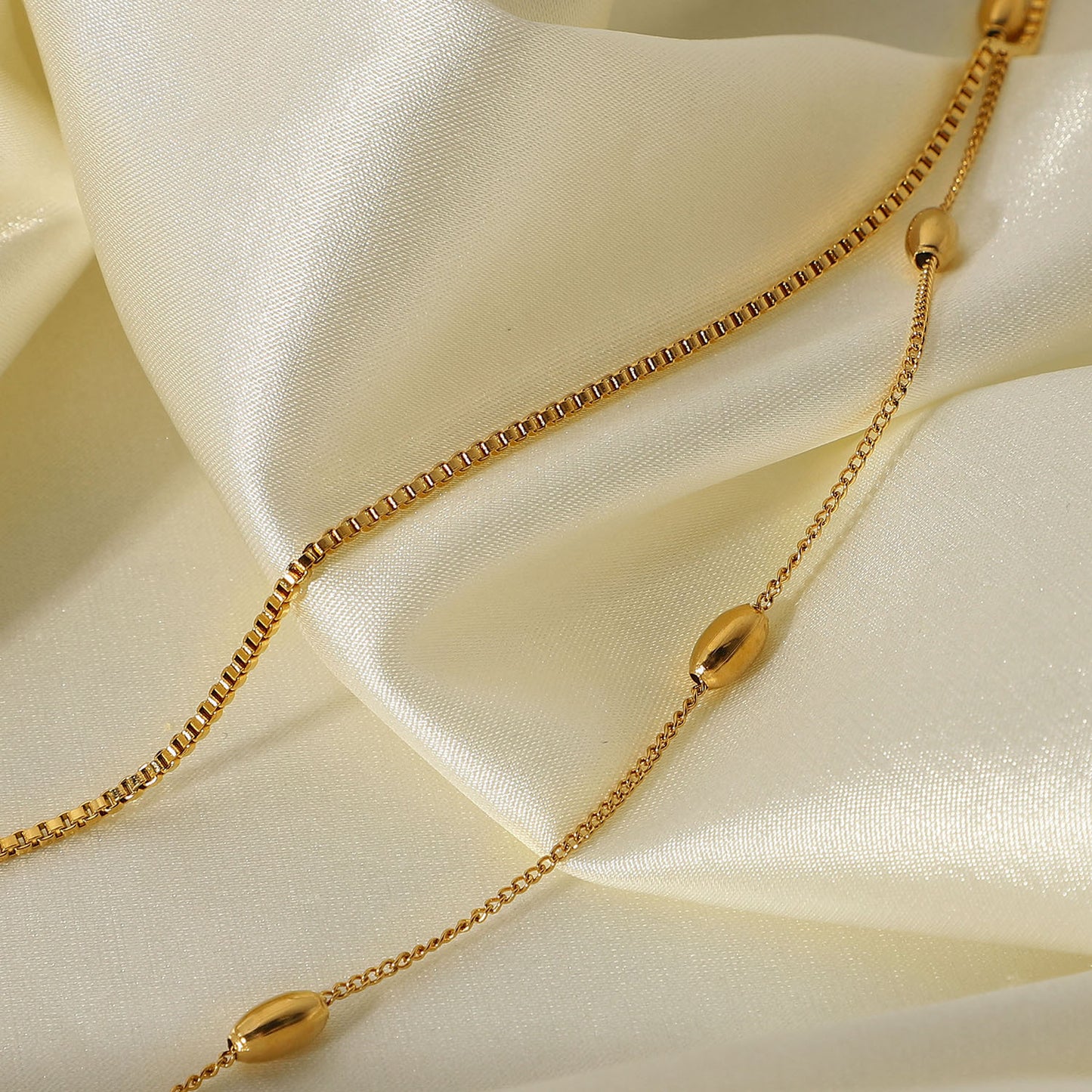 Oval Bead Double Necklace