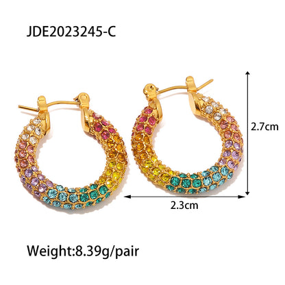 Colorful diamond earrings