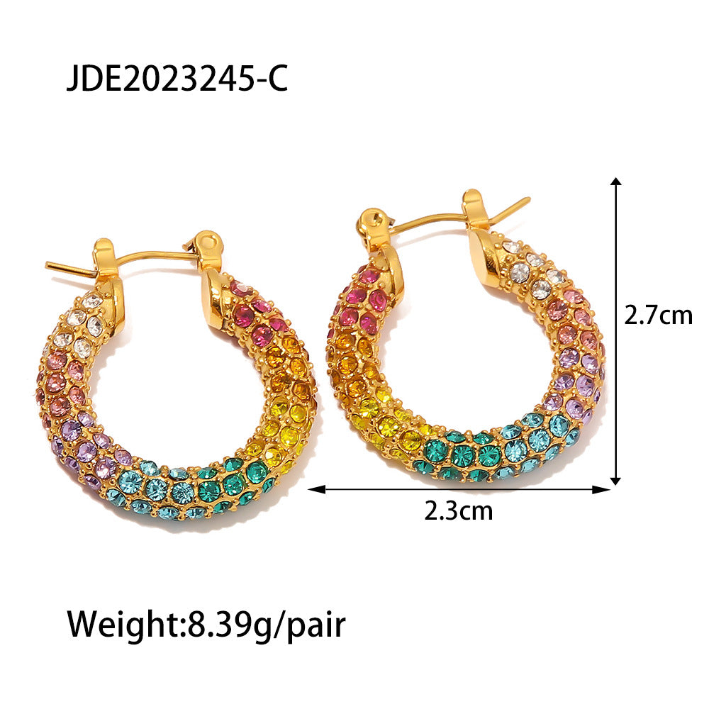 Colorful diamond earrings